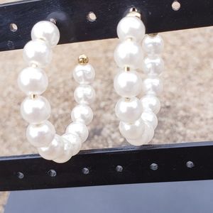Pearl hoop earrings